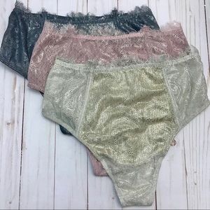Victoria Secret metallic high waist thong (3)